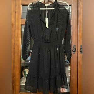 Lovestitch Dress Black Polka Dots Size S